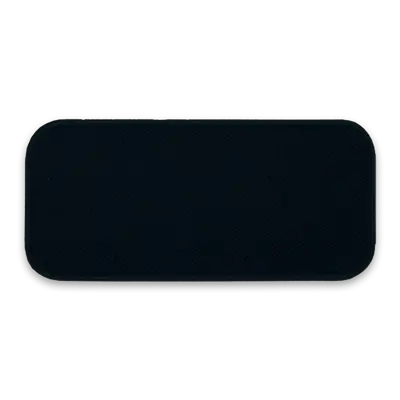 3.625" x 1.625" - Blank Rectangle Patch - Charcoal Fabric with Embroidered Smokey Grey Border - Industrial Backing