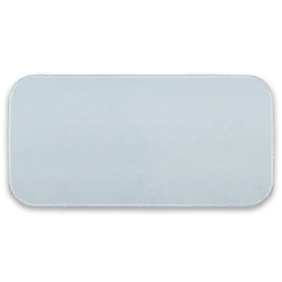4" x 2" - Blank Rectangle Patch - White Fabric with Embroidered White Border - Industrial Backing