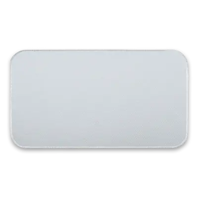 4.5" x 2.5" - Blank Rectangle Patch - White Fabric with Embroidered White Border - Industrial Backing