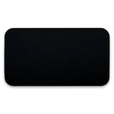 4.5" x 2.5" - Blank Rectangle Patch - Black Fabric with Embroidered Black Border - Industrial Backing