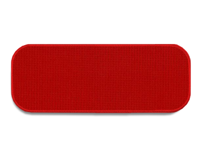 Blank Rectangle Patch 3" x 1" Flexfit Red E1 on Red 01 Embroidered Border