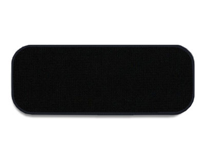 Blank Rectangle Patch 3" x 1" Flexfit Black D8 on Smokey Grey 26 Embroidered Border