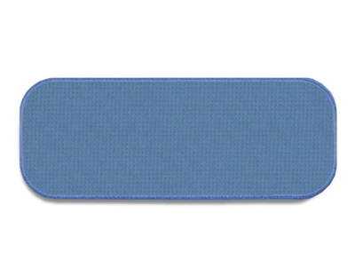Blank Rectangle Patch 3" x 1" Flexfit Light Blue E3 on Light Blue 76 Embroidered Border