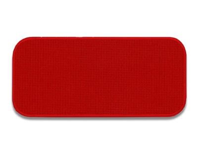 Blank Rectangle Patch 3 5/8" x 1 5/8" Flexfit Red E1 on Red 01 Embroidered Border