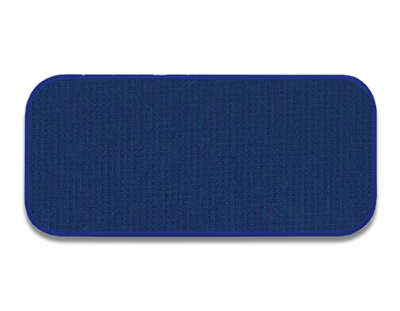Blank Rectangle Patch 3 5/8" x 1 5/8" Flexfit Marin Blue E2 on Royal 02 Embroidered Border