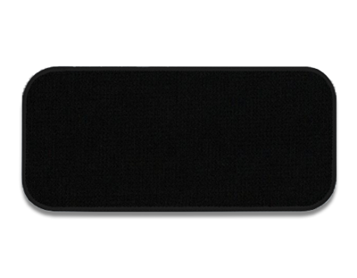 Blank Rectangle Patch 3 5/8" x 1 5/8" Flexfit Black D8 on Smokey Grey 26 Embroidered Border