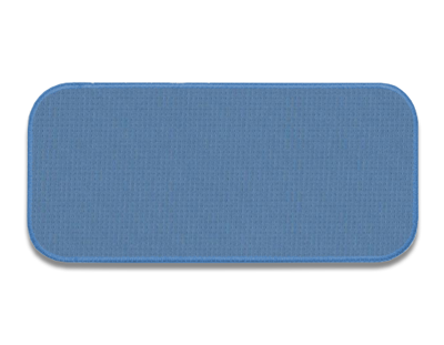 Blank Rectangle Patch 3 5/8" x 1 5/8" Flexfit Light Blue E3 on Light Blue 76 Embroidered Border