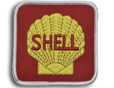 Official Shell Square Emblem with Industrial Heat Seal Backing