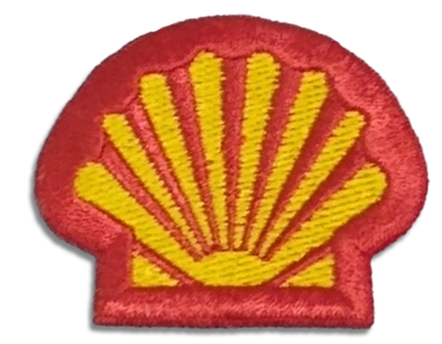 Official Shell Free Form 2" Emblem with Industrial Heat Seal Backing