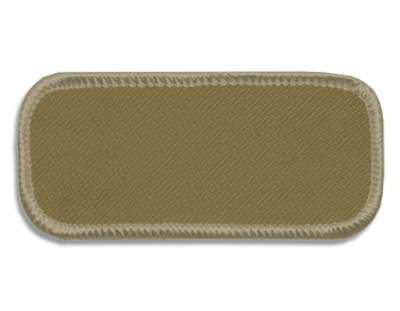 Blank Rectangle Patch 3 1/4" x 1 1/4" Khaki Carhartt CD with Latte YN Merrow Border