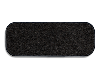 Blank Rectangle Patch 3 1/4 x 1 1/4 Heather Grey F9 on Charcoal D6 Embroidered Border