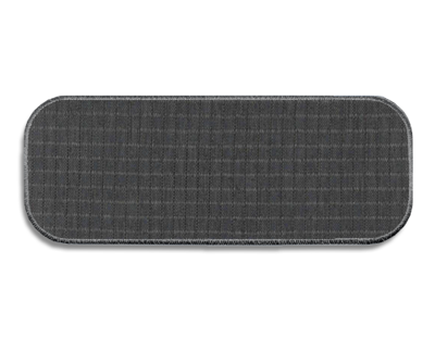Blank Rectangle Patch 3 1/4 x 1 1/4 ComfortFlex Charcoal I7 on Madeira 1564 Embroidered Border