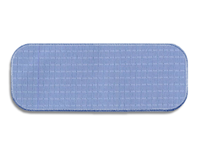 Blank Rectangle Patch 3 1/4 x 1 1/4 ComfortFlex LightBlue I8 on Madeira 1531 Embroidered Border