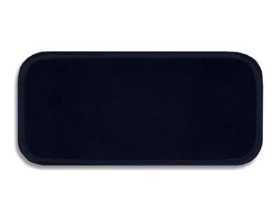 Blank Rectangle Patch 4" x 1 7/8" Dark Navy 01 on Midnight 05 Merrow Border