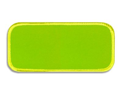 Blank Rectangle Patch 4" x 1 7/8" 294-71 High Visibility Yellow FR CK on  Neon Yellow B9 Merrow Bord