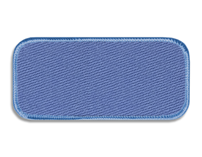 Blank Rectangle Patch 4" x 1 7/8" 294-80 Carhartt FR Light Blue CE on Frost Blue YM Merrow Border
