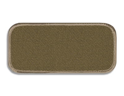Blank Rectangle Patch 4" x 1 7/8" 294-62 Carhartt FR Khaki CD on Latte YN Merrow Border