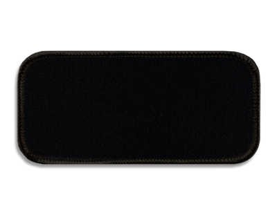 Blank Rectangle Patch 4" x 1 7/8" Black H2 on Black 03 Embroidered Border
