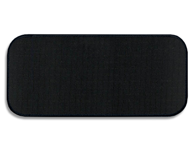 Blank Rectangle Patch 4 x 1 7/8 ComfortFlex Black I6 on Black 03 Embroidered Border