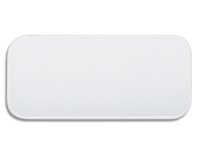 Blank Rectangle 4" x 1 7/8" Chefworks White F2 with Nat. White D7 Embroidered Border