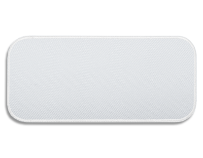 Blank Rectangle Patch 4" x 1 7/8" 64449-00 Chef Coat White H3 with White D7 Embroidered Border