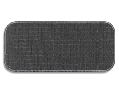 Blank Rectangle Patch 4 x 1 7/8 ComfortFlex Charcoal I7 on Madeira 1564 Embroidered Border
