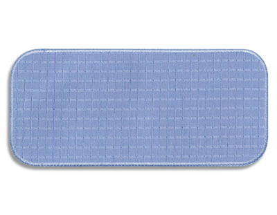 Blank Rectangle Patch 4 x 1 7/8 ComfortFlex LightBlue I8 on Maderia 1531 Embroidered Border