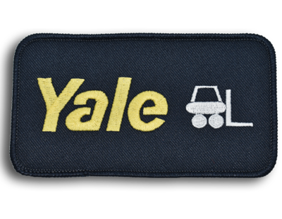 Official Yale Sideview Forklift Emblem with Industrial Heat Seal Backing