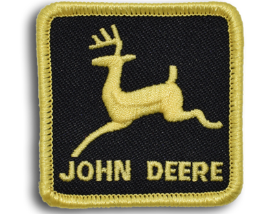 Official John Deere Gold/Black Emblem with Industrial Heat Seal Backing