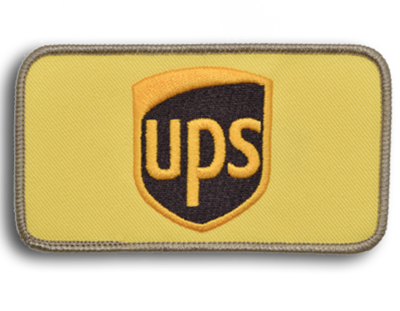 Official UPS Emblem with Industrial Heat Seal Backing