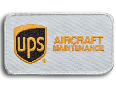 Official UPS Aircraft Maintenance Emblem with Industrial Wash Backing