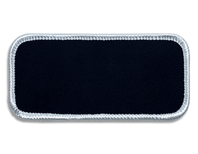 Blank Rectangle Patch 3 3/8 x 1 3/8 Navy 90 on White 00 Merrow Border