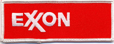 Official Exxon Rectangle Emblem with Industrial Heat Seal Backing