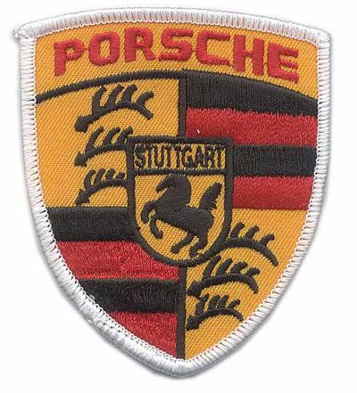 Official Porsche Shield Emblem with Industrial Heat Seal Backing