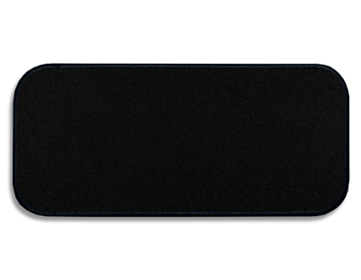 Blank Rectangle Patch 4" x 1 7/8" Softshell Black D2 on Black 03 Embroidered Border