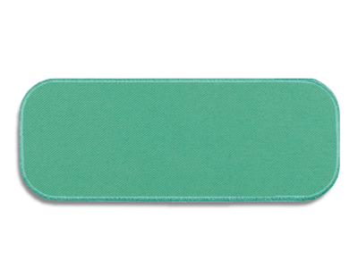 Blank Rectangle Patch 3 1/4 x 1 1/4 Aqua 29 on Seafoam 41 Embroidered Border