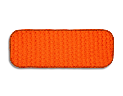 Blank Rectangle Patch 3 3/4" x 1 3/8" Tee Orange J8 on Dark Orange E9 Embroidered Border